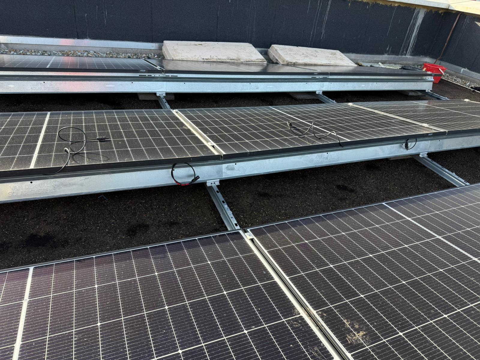 Solar PV panels on the sedum roof at Waltham Forest Civic Centre, London